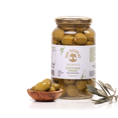 Aceitunas verdes descarozadas organica